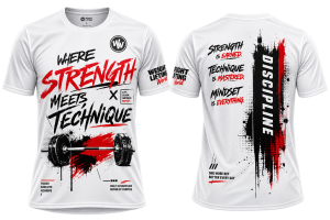 Koszulka "Where strength meets technique" biała